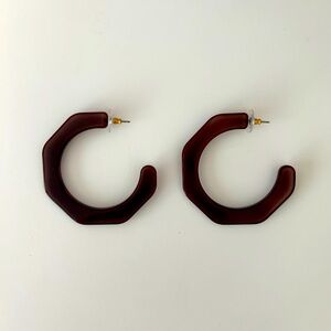 EXCLUSIVE J.Crew Sample Sale Acrylic Scallop Brown Hoops